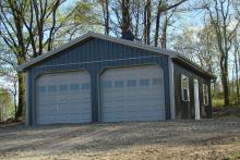 2-Car Garage with Side Entrance Door with Windows